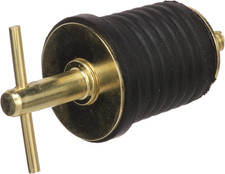 1-Inch T-Handle Drain Plug Brass-Plated, Durable Rubber, Ideal for Boats