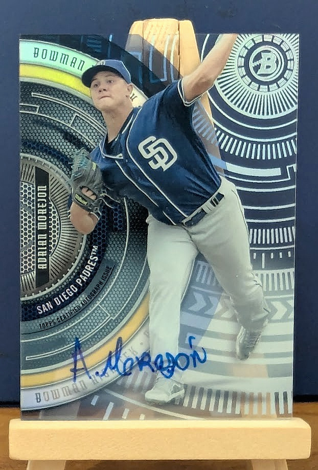2017 Bowman High Tek Adrian Morejon Rookie On-Card Autograph RC