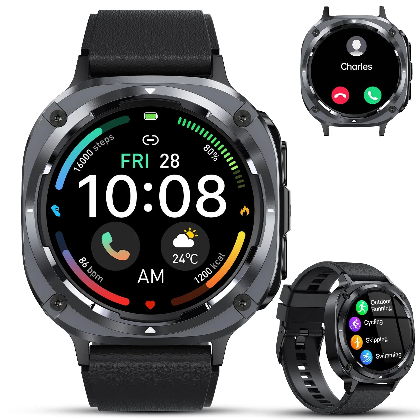 Military Smart Watches for Men(Answer/Make Calls), 1.39" HD Fitness Watch, 24...