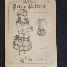 Petite Pattern Doll Dress Sewing Pattern No. 5016 Period 1890 for 18"-19"