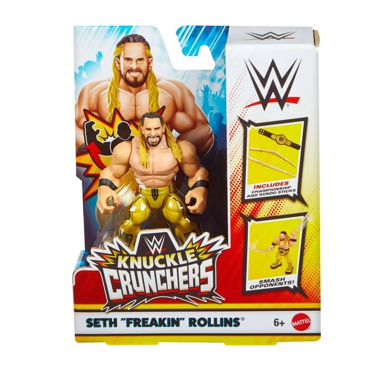 WWE Knuckle Crunchers SETH 'FREAKIN' ROLLINS w/Belt & Kendo Sticks