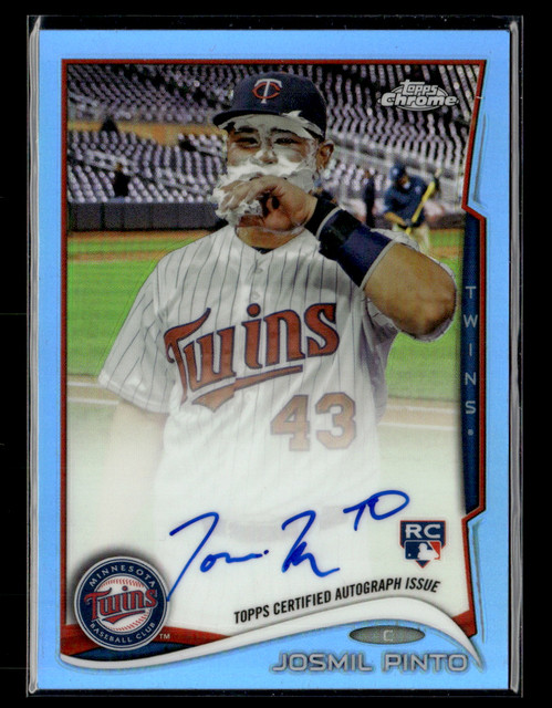 Josmil Pinto 2014 Topps Chrome Light Blue Refractor RC Auto 148/199