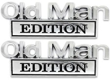 2x Old Man Edition Car Emblem Badge Stickers Decals For Cars Truck Chrome