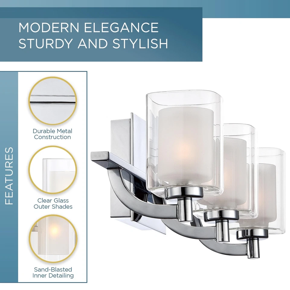 Iluminación de baño tocador moderno Koizel KLT8603CLED Kolt LED cromo pulido Foto 2 de 4