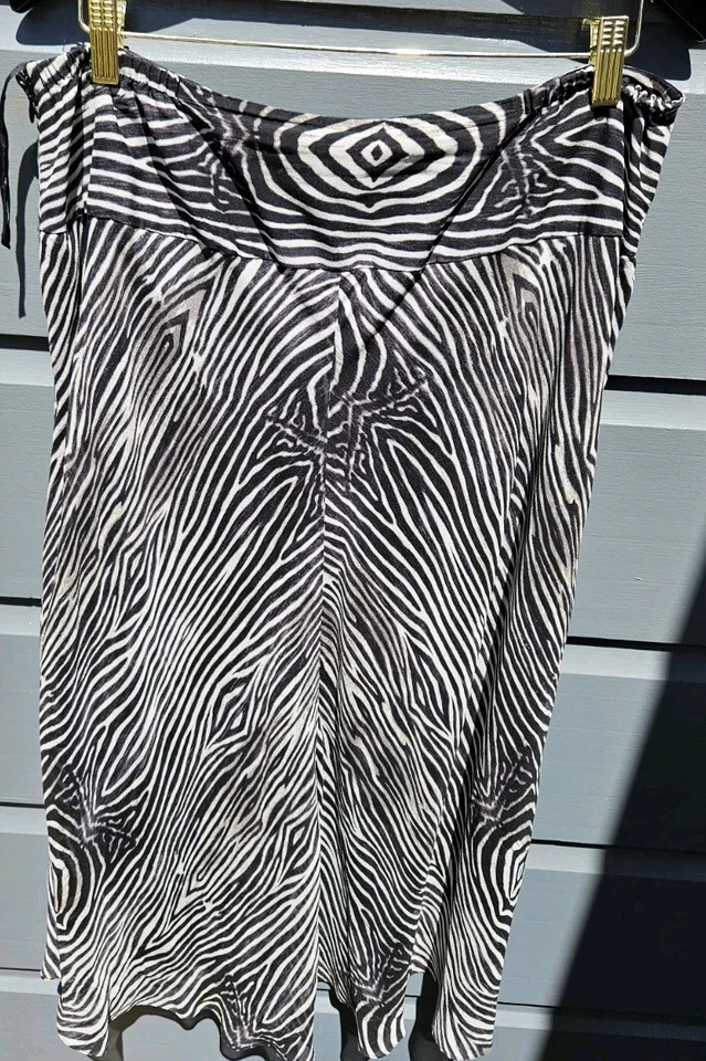 Jones New York Collection Mujer Seda 100% Falda Forrada Estampado Cebra 0X Foto 4 de 4