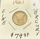 1921 10C Mercury Dime