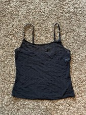 Vintage Warners The Naked Truth Cami Large Black VGUC Sheer