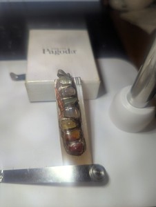 Authentic 7 chakra crystal pendant in gold plated metal