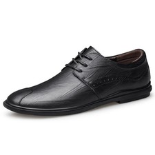 Men's Dress Shoes Handmade Lace Up Cow Leather Round Toe Business Casual Shoes