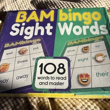 BAM Bingo Sight Words Game, Ages 5 , 2 Players 108 Vocabulary Words FAST SHIP