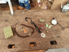 Antik Schmuck Alte Brosche Taschenuhr Kette Usw Dachbodenfund  Konvolut