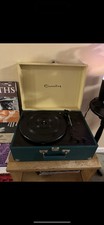 Vintage Crosley Portable Record Player Model CR249 Green Beige