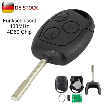 3 Tasten Funk Schlüssel 433MHz Für Ford Focus Fiesta Mondeo Transit S-Max Fusion