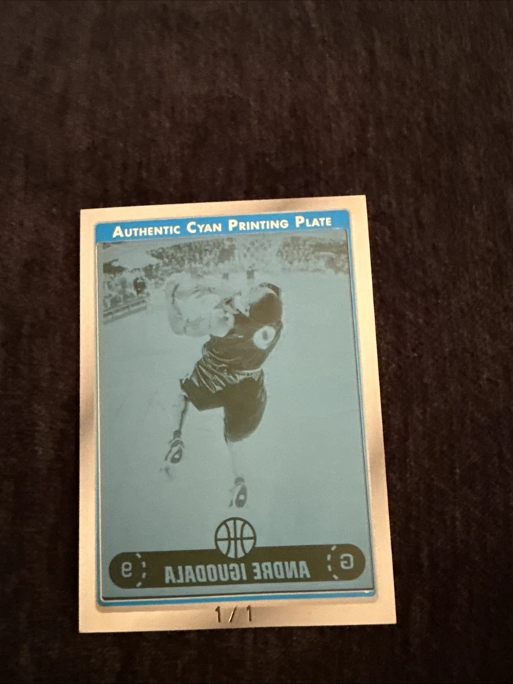 1/1…🔥🔥🔥2006-07 Topps Chrome Andre Iguodala Printing Plate Cyan Framed - Image 3 of 4