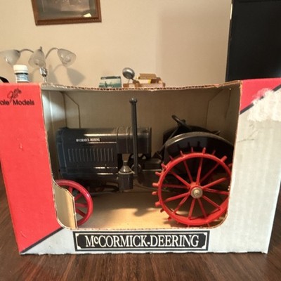 McCormick-Deering Tractor Model Black Red Diecast With Original Box