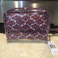 NWT Vera Bradley 3 pc. SET Cosmetic/Toiletry Bag - Scaevola Fan