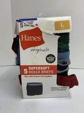 Hanes Originals Boys' SuperSoft Boxer Brief Underwear, Asst Color Large , 5-Pack