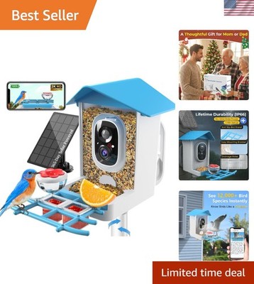 Eco-Friendly Smart Bird Feeder with Built-in Camera & Weatherproof Design - 1.5L