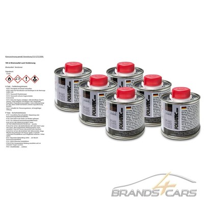 6x FOLIATEC 100ml BREMSSATTELLACK VERDÜNNUNG VERDÜNNER FÜR LACKIERPISTOLE