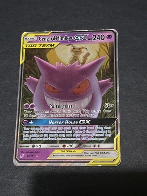 Pokemon Karte Gengar & Mimikyu GX 53/181 Team Up Tag Team Ultra Rare LP Holo