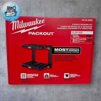 New Milwaukee 48-22-8480 Packout 20'' x 22''  2-Shelf Slatwall Resin Racking Kit