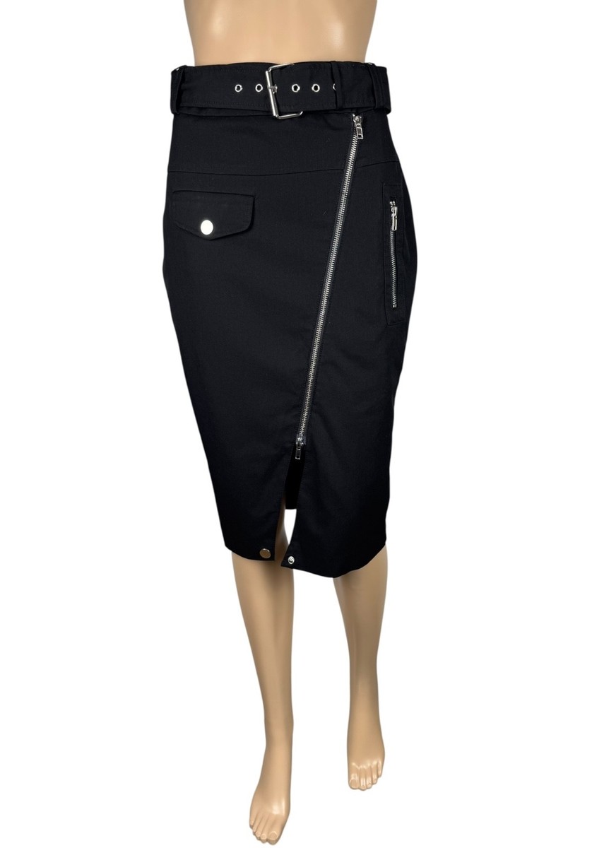Jean Paul Gaultier Lindex Skirt Pencil Full Zip Belted UK10 | eBay