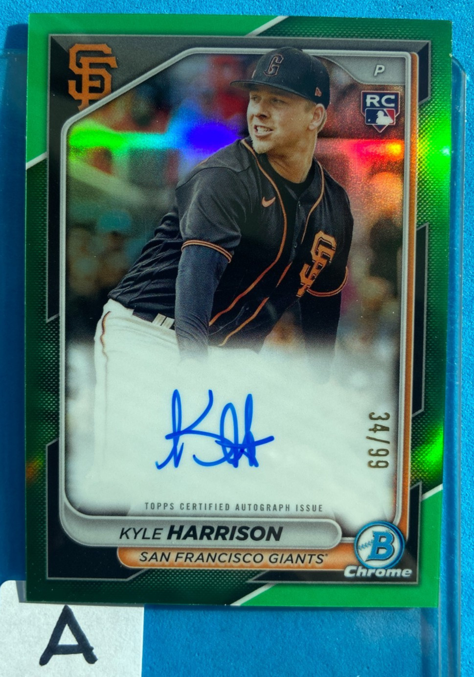 KYLE HARRISON 2024 Bowman Chrome Green Refractor RC Rookie Auto /99 CRA-KH