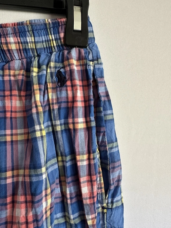Para Hombres Polo Ralph Lauren Azul Rosa Amarillo Cuadros Algodón Pijama Pantalones de Salón S Foto 3 de 4