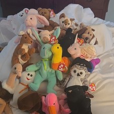 20 Ty Beanie Babies Retired Plush Toys Lot 1990s Various Animals Ages 3-8 Years