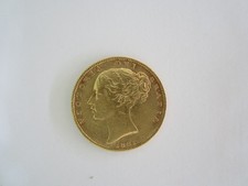 1861 Queen Victoria Gold Sovereign Young Head Shield Back