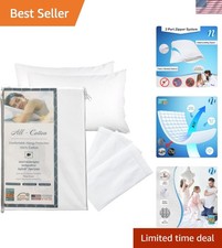 Soft  Breathable Zippered Pillow Covers, 2 Pack Standard Size Cotton Protectors