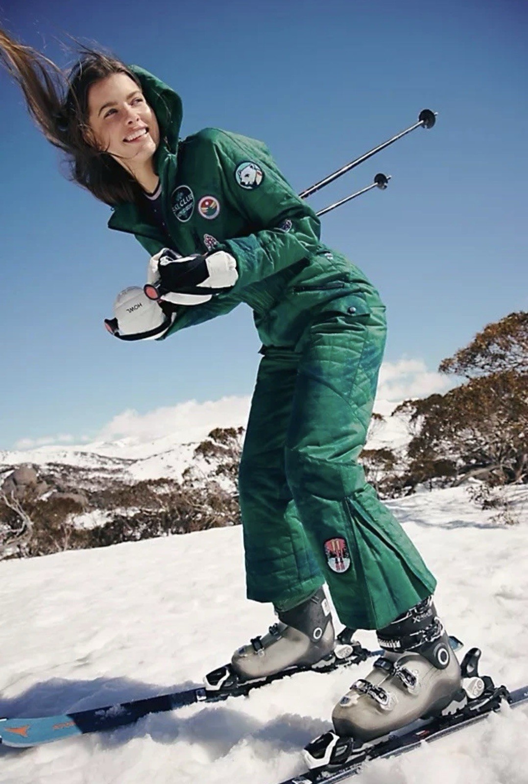 Free People Movement All Prepped Patch Ski Suit Adjustable Evergreen Combo S NWT image 2