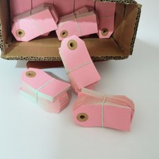 Pink Paper Gift Tags 1000 PC Paper Tags no String, Small Blank Hang Tag Open Box