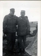 1946 Photo of 2 US Soldiers by Field Tent in Snow (near Russian border)