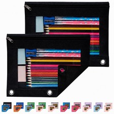 Pencil Pouch for 3 Ring Binder, 2 Pack Binder Pencil Pouch