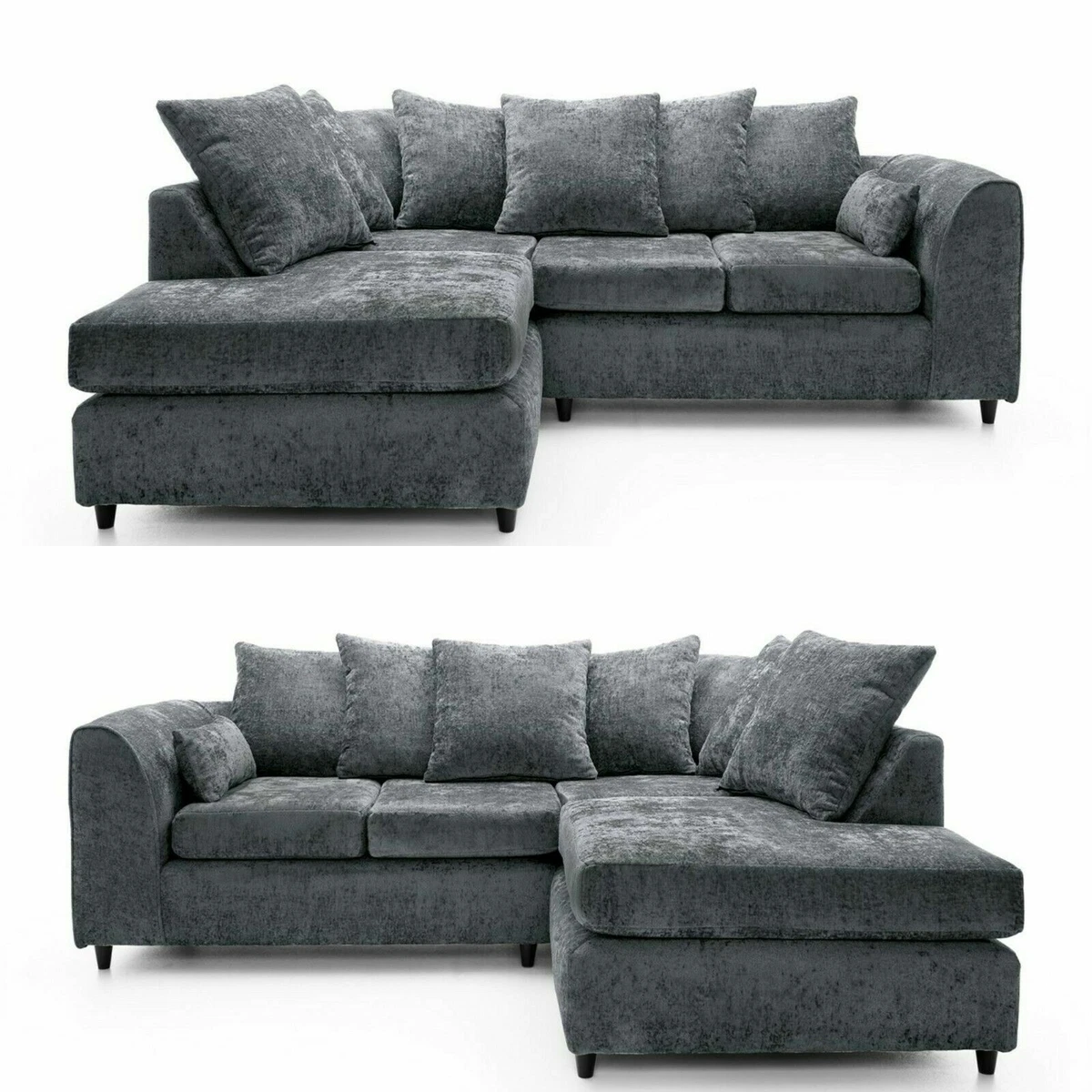 Grey chenille corner sofa outlet