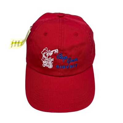 Cap Gun Circuit Baseball Cap Hat Fahrenheit Buckle Strap Organic Cotton Red OS