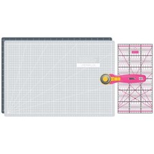 Zestaw mat tnących Semplix A3 szara/różowa mata 45 x 30 cm linijka przecinarka rolkowa