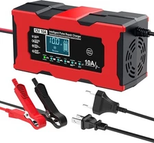 Battery Charger, 10A 12V LiFePO4 Lead Acid Portable Car Battery Charger 8-Stage