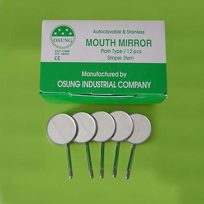 Dental Mouth Mirror #3, Simple Stem, 12 pcs  [B38-1]