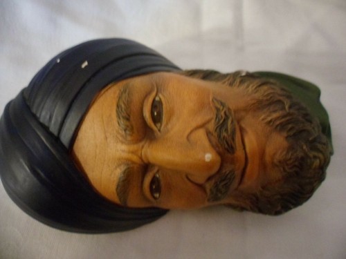 Sikh Bossons ENGLAND CHALKWARE Head Blue Turban WALL PLAQUE Figure Vintage 1966 - Picture 11 of 12