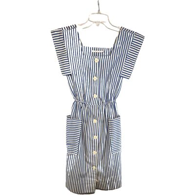 blue dress for baby girl Navy pinafore fit and flare linen dress 2739 – Xiaolizi