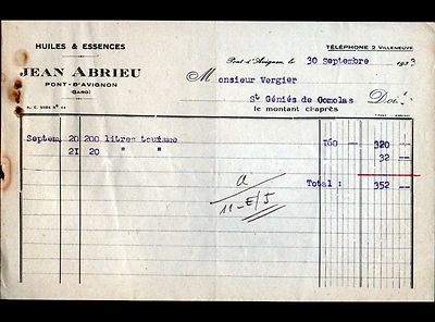 PONT D'AVIGNON (84) ÖLE & ESSENZEN ''Jean ABRIEU'' 1933