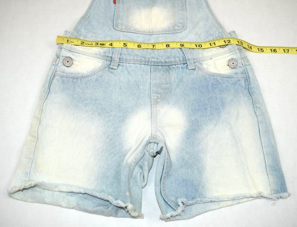 Vintage Levis Denim Shortal Size 8 S/M 90s Light Blue Wash White Rabbit Color - Image 4 of 4