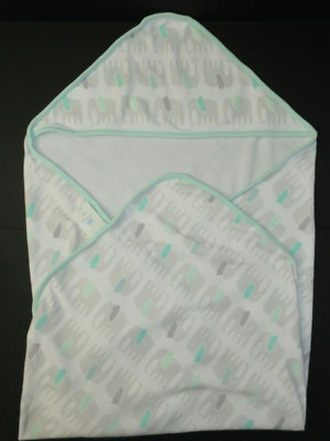 Cloud Island Hooded Bath Towel Elephants Gray Green White 30x30 Target