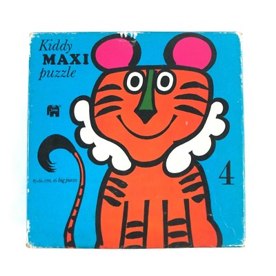 Vintage 70s Retro Kiddy Maxi Jigsaw Puzzle Jumbo Happy Tiger Big Pieces 