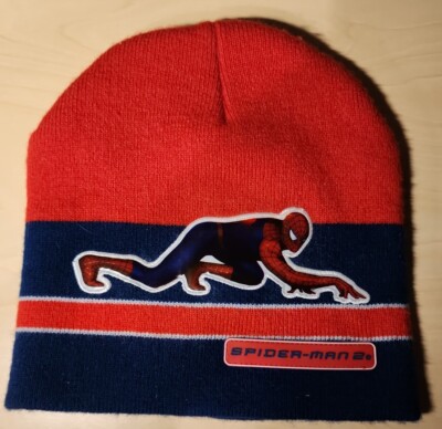2004 Marvel Spider-Man 2 logo Boys One Size Beanie Hat Cap NEW Old Stock