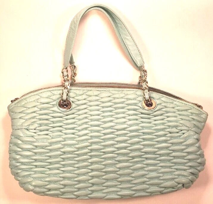 Bolsa de grife Paolo Masi feita na Itália acolchoada verde macia couro de cordeiro Florença - Imagem 3 de 4