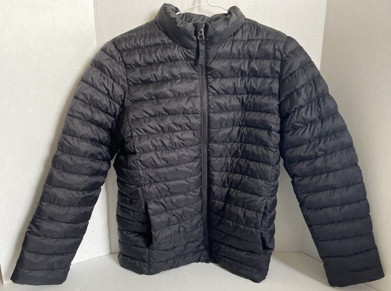 Girl's Lands' End Primaloft Puffer Jacket Black Size Large 10-12 *used*