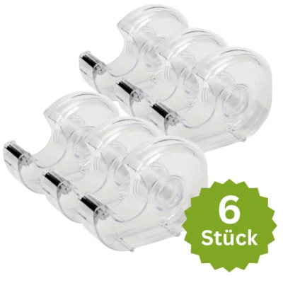 6x Wonday Handabroller Klebefilmabroller Spender Abroller 19mm x 33m glasklar